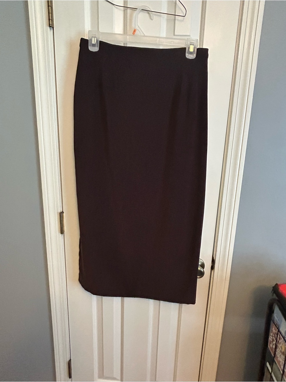 Long brown suede skirt